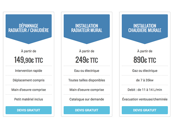 Tarif installation chauffage Paris