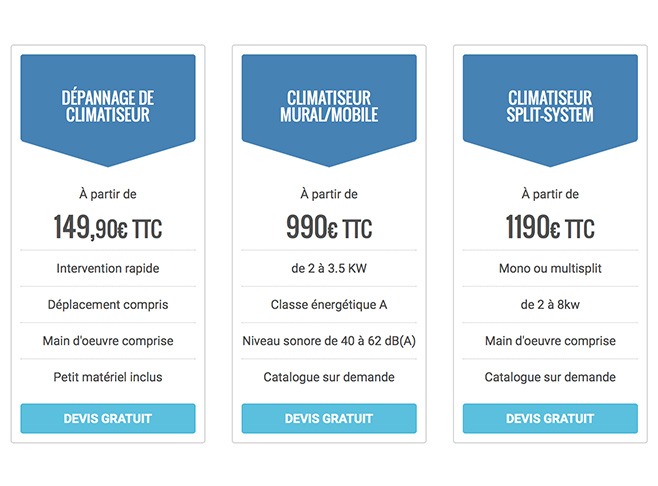 Tarif installation climatisation Paris